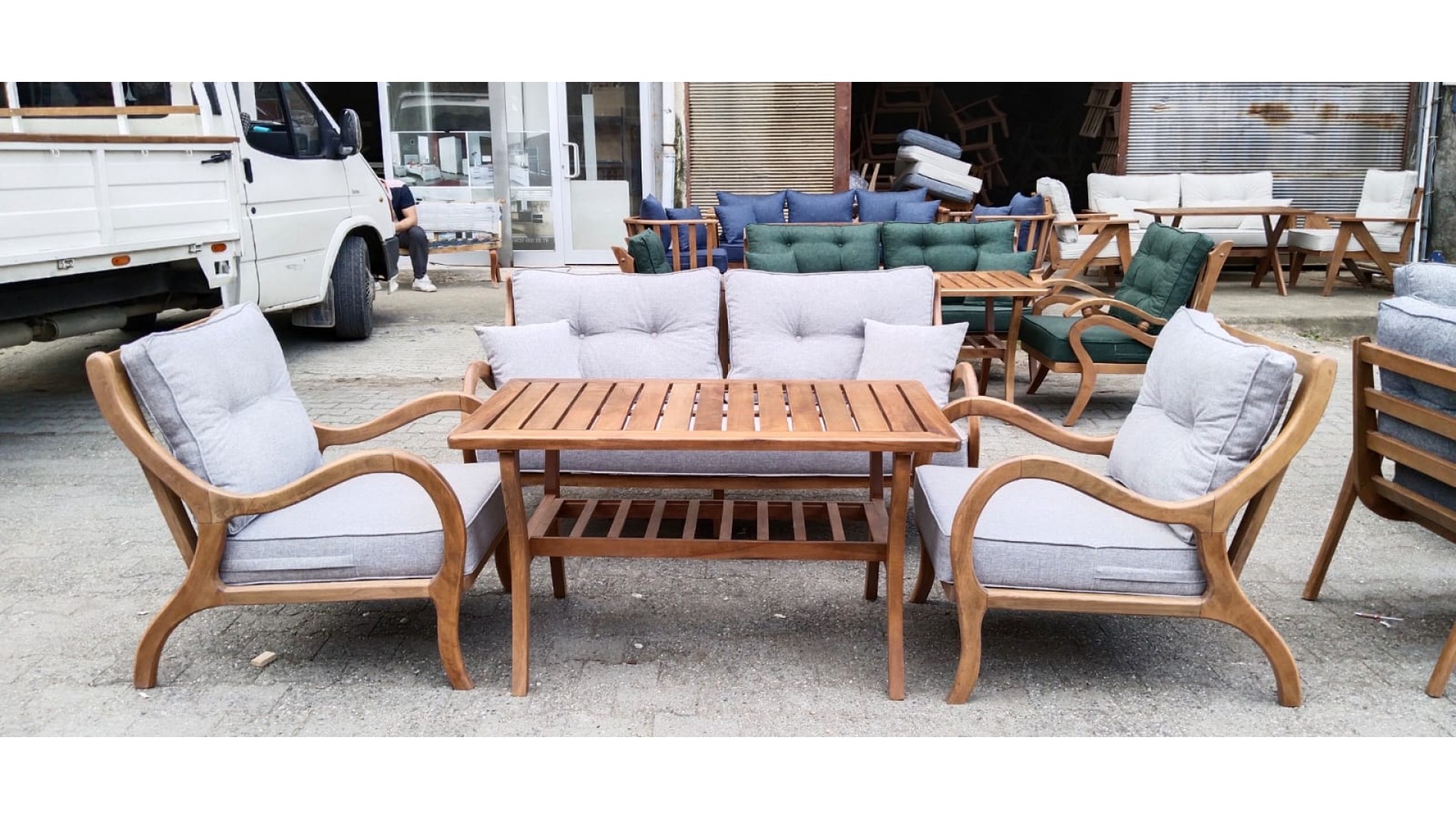 Ahşap Balkon Bahçe Ahşap Oturma odası