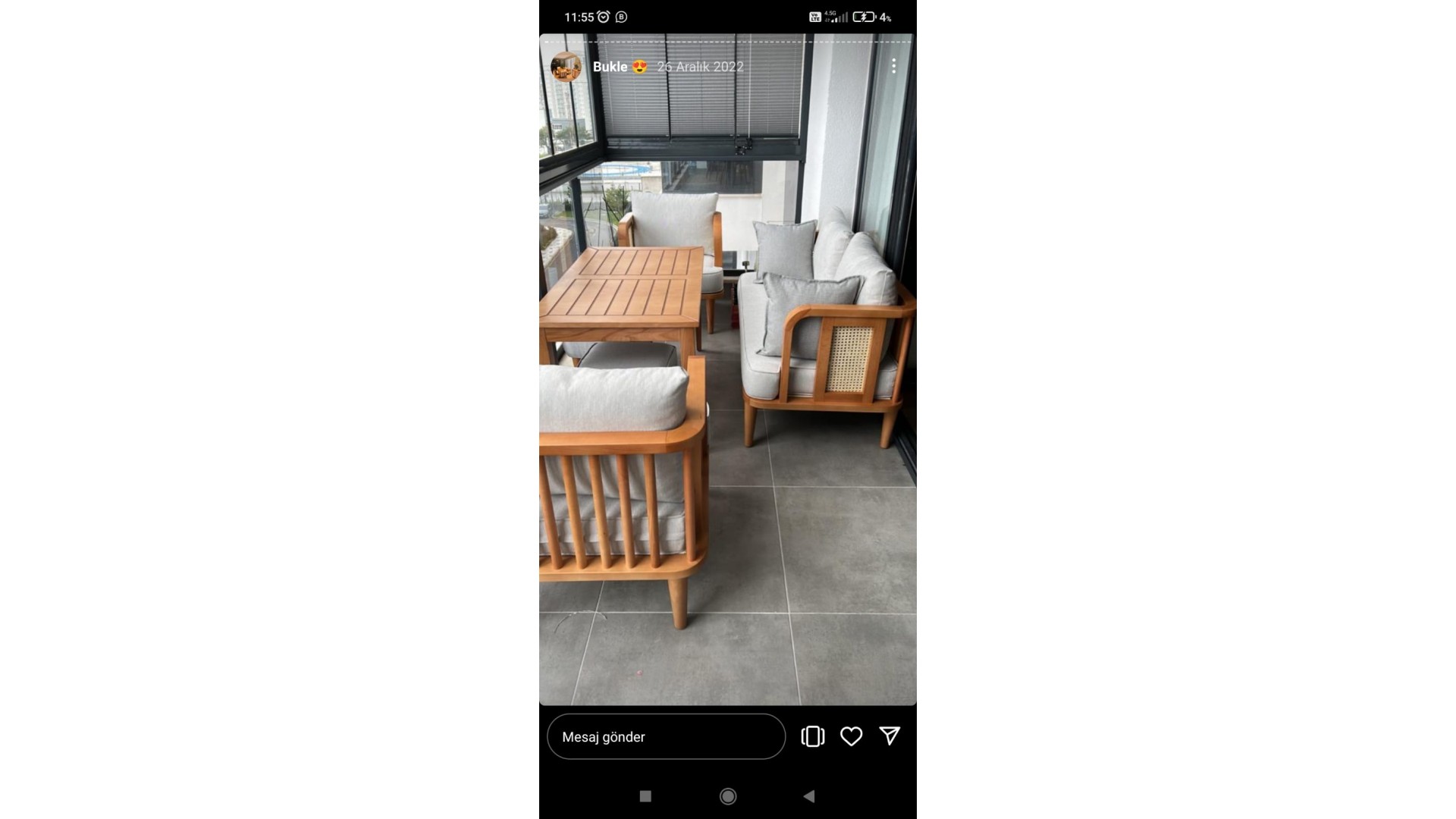 Ahşap Balkon Bahçe Ahşap Oturma odası